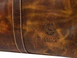 Leather Castle Genuine Vintage Men’s Duffel Sports Gym, Travel, Carry-on Luggage Bag, Light Brown -Samsonite Sales Store 51mrDQWWkqL