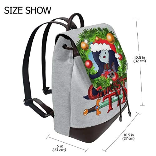 Adventure Christmas Time Wreath Marceline Cartoon Network Fashion Design Leather Backpack For Women Men College School Bookbag Weekend Travel Daypack 1 Adventure Christmas Time Wreath Marceline Cartoon Network Fashion Design Leather Backpack For Women Men College School Bookbag Weekend Travel Daypack