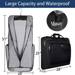 Garment Bags For Travel, Carry On Garment Bag For Business Trips With Shoulder Strap, Mancro Waterproof Foldable Luggage Hanging Suit Bags Gift For Men Women, 2 In 1 Suitcase For Coats, Suits (Black) 9 Garment Bags For Travel, Carry On Garment Bag For Business Trips With Shoulder Strap, Mancro Waterproof Foldable Luggage Hanging Suit Bags Gift For Men Women, 2 In 1 Suitcase For Coats, Suits (Black) -Samsonite Sales Store 51o3slnvVxL