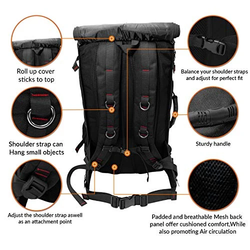 American Stoic Carry On Bag Black - 50L TSA Approved Weekender Bag – Convertible From 19” Laptop Backpack To Carryon Duffel Bag – 22x14x9 (43 Linear) Inches 9 American Stoic Carry On Bag Black - 50L TSA Approved Weekender Bag – Convertible From 19” Laptop Backpack To Carryon Duffel Bag – 22x14x9 (43 Linear) Inches - Image 9