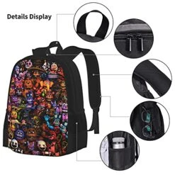 Five Nights At Freddy'S Backpack 3pcs Set Youth Boys Shoulder Bag Girls Bookbag With Lunch Bog Pencil Case Teens -Samsonite Sales Store 51pgcUWqrsS