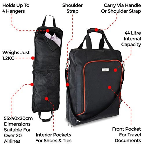 Cabin Max Garment Bags Carry On Luggage - Suitable For Carrying Both A Suit Or A Dress - 2 Cabin Max Garment Bags Carry On Luggage - Suitable For Carrying Both A Suit Or A Dress - - Image 2