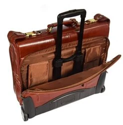 Real Leather Suit Garment Dress Carrier Travel Weekend Bag On Wheels A1236 Cognac 12 Real Leather Suit Garment Dress Carrier Travel Weekend Bag On Wheels A1236 Cognac -Samsonite Sales Store 51r2GJiZVHL