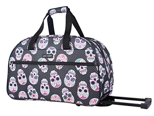 Betsey Johnson Luggage Designer Pattern Suitcase Wheeled Duffel Carry On Bag (Paris Love) (One 1 Betsey Johnson Luggage Designer Pattern Suitcase Wheeled Duffel Carry On Bag (Paris Love) (One