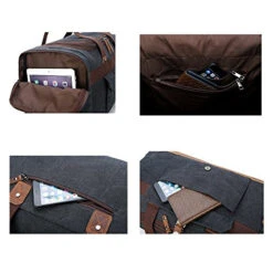 BLUBOON Travel Duffel Bag Canvas Weekender Overnight Carry-on Luggage With Genuine Leather Trim For -Samsonite Sales Store 51w9ls3TnLL