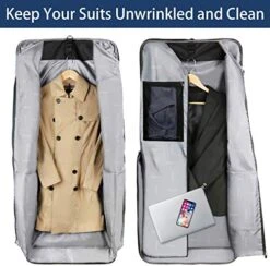 Garment Bags For Travel, Carry On Garment Bag For Business Trips With Shoulder Strap, Mancro Waterproof Foldable Luggage Hanging Suit Bags Gift For Men Women, 2 In 1 Suitcase For Coats, Suits (Black) 10 Garment Bags For Travel, Carry On Garment Bag For Business Trips With Shoulder Strap, Mancro Waterproof Foldable Luggage Hanging Suit Bags Gift For Men Women, 2 In 1 Suitcase For Coats, Suits (Black) -Samsonite Sales Store 51wKkrIw4qL
