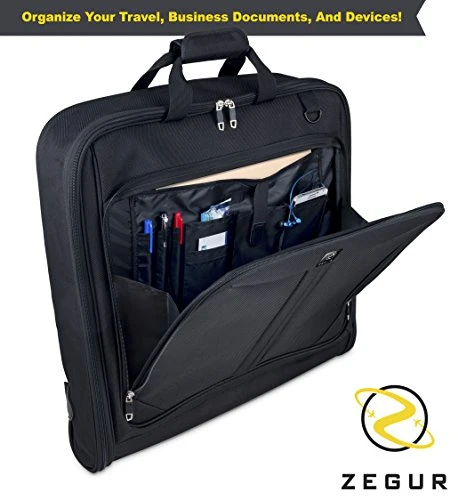 ZEGUR Suit Carry On Garment Bag For Travel & Business Trips With Shoulder Strap (Black) 5 ZEGUR Suit Carry On Garment Bag For Travel & Business Trips With Shoulder Strap (Black) - Image 5
