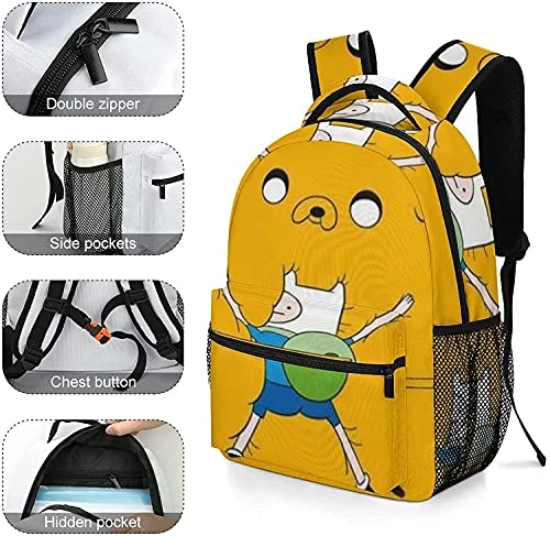 Cartoon Anime Adventure Time Kids School Bags Backpack For Students Bookbag Casual Daypack For Women Men 5 Cartoon Anime Adventure Time Kids School Bags Backpack For Students Bookbag Casual Daypack For Women Men - Image 5
