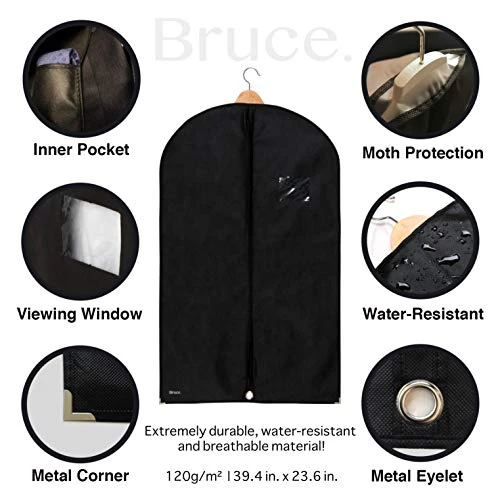 Bruce. 3 X Premium Garment Bag Incl. Shoe Bag | 39.4 X 23.6 Inches | Suit Bags For Travel And Storage | Breathable Bags For Suits, Jackets And Dresses (39.4 X 23.6 Inches - 100 Cm X 60 Cm) 3 Bruce. 3 X Premium Garment Bag Incl. Shoe Bag | 39.4 X 23.6 Inches | Suit Bags For Travel And Storage | Breathable Bags For Suits, Jackets And Dresses (39.4 X 23.6 Inches - 100 Cm X 60 Cm) - Image 3