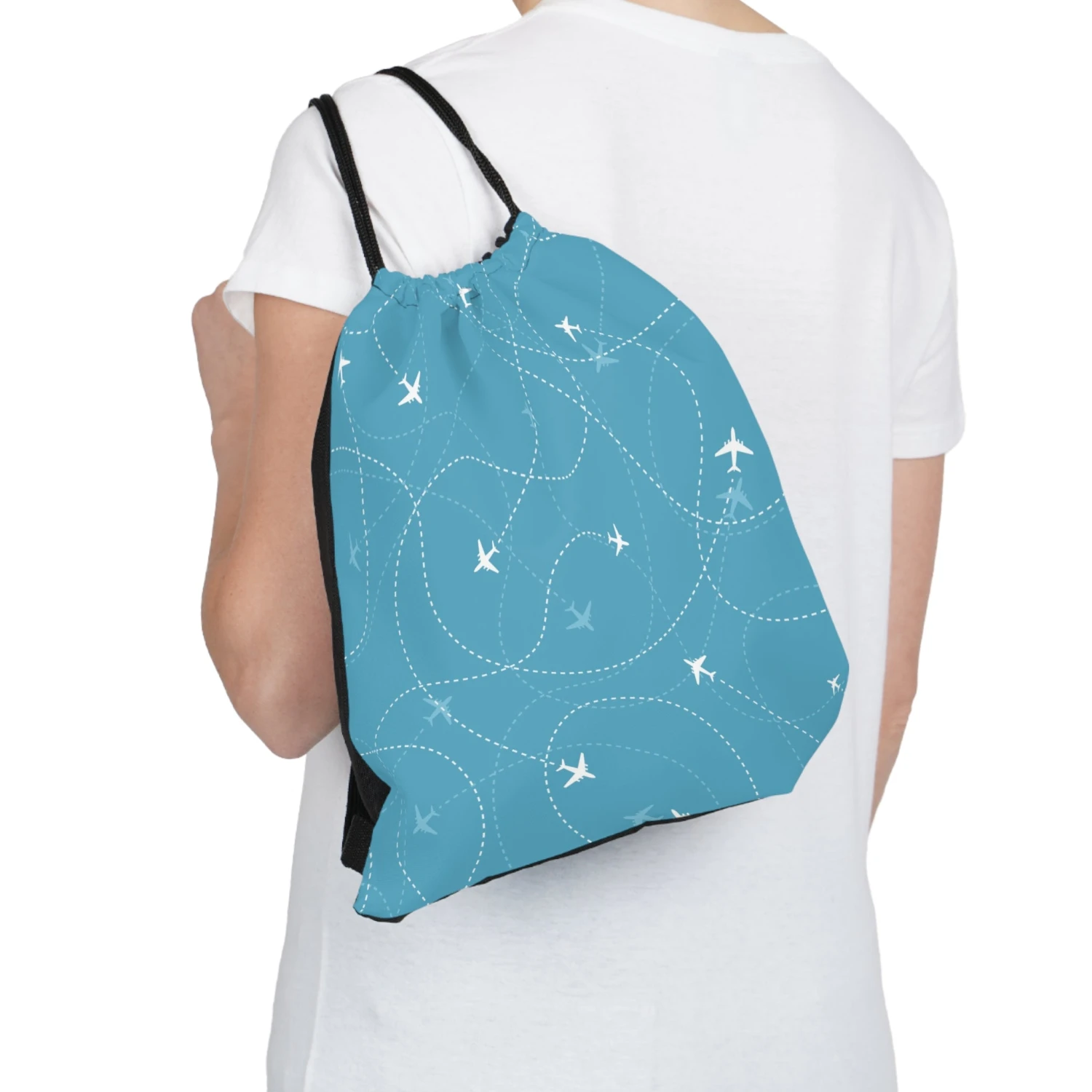 LFO - Luggage Factory - Planes Trails - Outdoor Drawstring Bag 1 LFO - Luggage Factory - Planes Trails - Outdoor Drawstring Bag