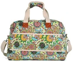 Malirona Canvas Overnight Bag Women Weekender Bag Carry On Travel Duffel Bag Floral Design (Flower) -Samsonite Sales Store 61KlEFMQ2zL
