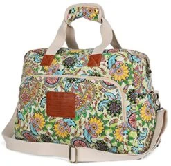 Malirona Canvas Overnight Bag Women Weekender Bag Carry On Travel Duffel Bag Floral Design (Flower) -Samsonite Sales Store 61YrKoiPCAL