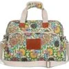 Malirona Canvas Overnight Bag Women Weekender Bag Carry On Travel Duffel Bag Floral Design (Flower)