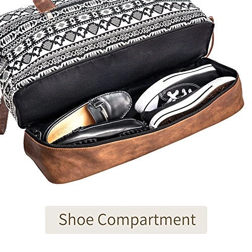 MyMealivos Canvas Weekender Bag, Overnight Travel Carry On Duffel Tote With Shoe Pouch (black) 2 MyMealivos Canvas Weekender Bag, Overnight Travel Carry On Duffel Tote With Shoe Pouch (black) - Image 2