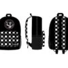 Fnaf Black With Checkered Print Backpack, Freddy Fazbear Camera Snapshot Logo, Black Five Nights At