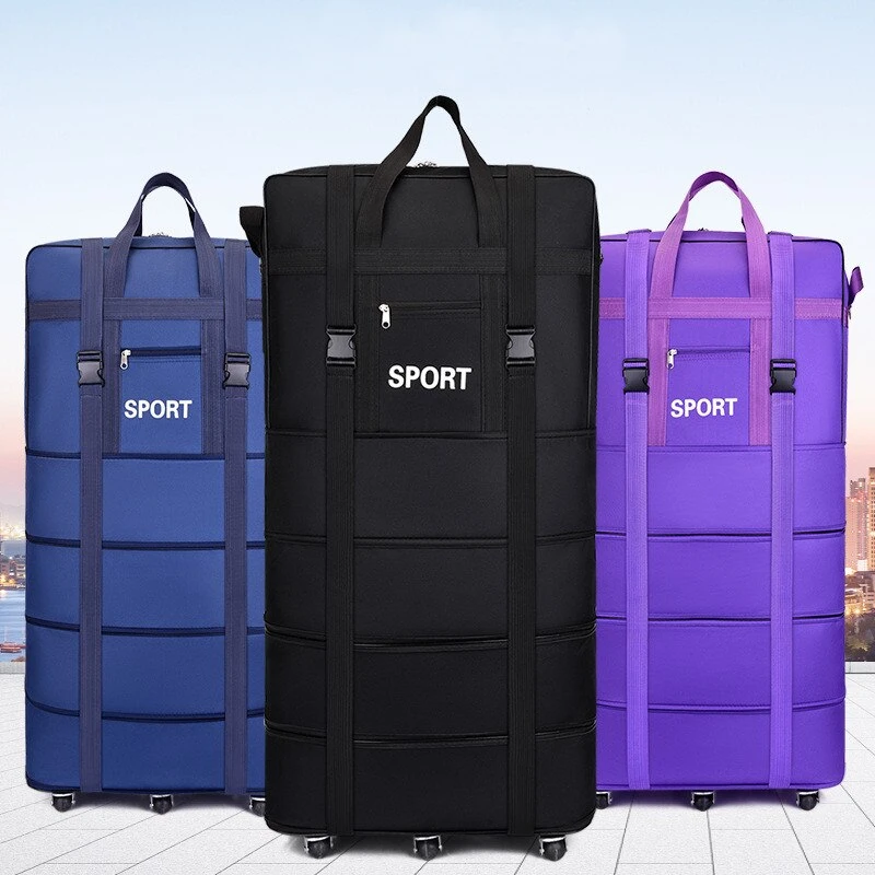 Luggage Bag With Wheels Expandable Folding Oxford Trolley Suitcase 6 Luggage Bag With Wheels Expandable Folding Oxford Trolley Suitcase - Image 6