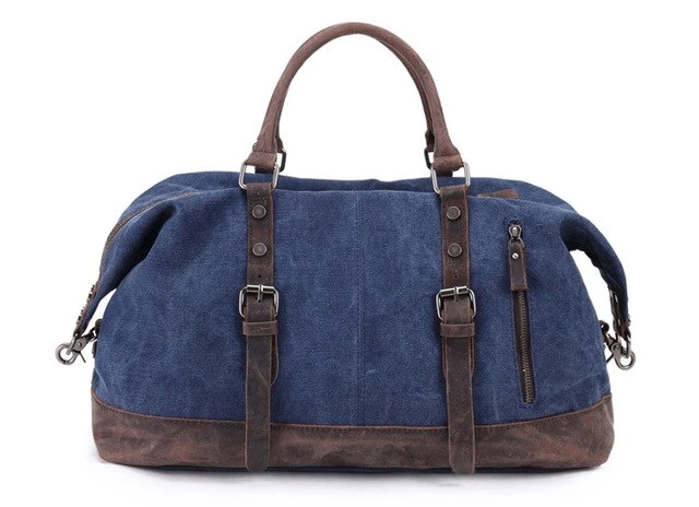 Men'S Travel Bags Vintage Leather Canvas Carry On Luggage Bags Big Men Duffel Bags Travel Tote 3 Men'S Travel Bags Vintage Leather Canvas Carry On Luggage Bags Big Men Duffel Bags Travel Tote - Image 3