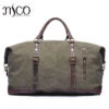 Melodycollection Canvas Leather Men Travel Bags Carry On Luggage Bags Men Duffel Tote Large
