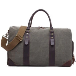 2018 Vintage Waxed Canvas Men Travel Duffel Large Capacity Waterproof Travel Bags Carry On -Samsonite Sales Store product image 851239598
