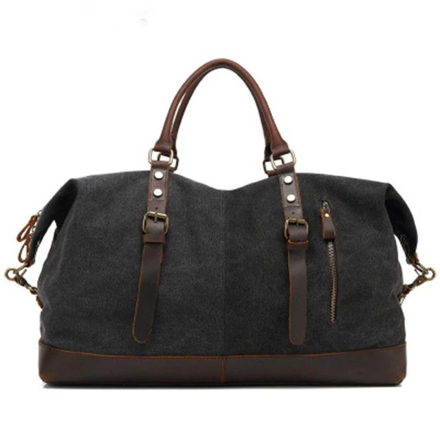 2018 New Canvas Leather Men Travel Bags Carry On Luggage Bags Men Duffel Bags High Capacity 2 2018 New Canvas Leather Men Travel Bags Carry On Luggage Bags Men Duffel Bags High Capacity - Image 2