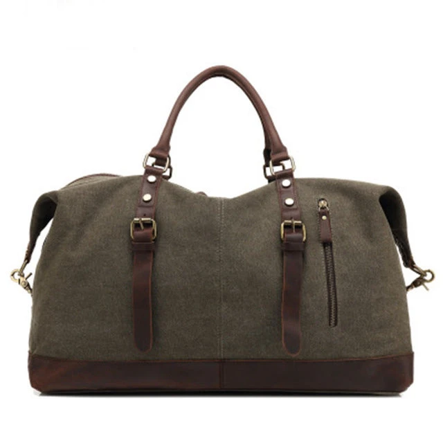 2018 New Canvas Leather Men Travel Bags Carry On Luggage Bags Men Duffel Bags High Capacity 3 2018 New Canvas Leather Men Travel Bags Carry On Luggage Bags Men Duffel Bags High Capacity - Image 3